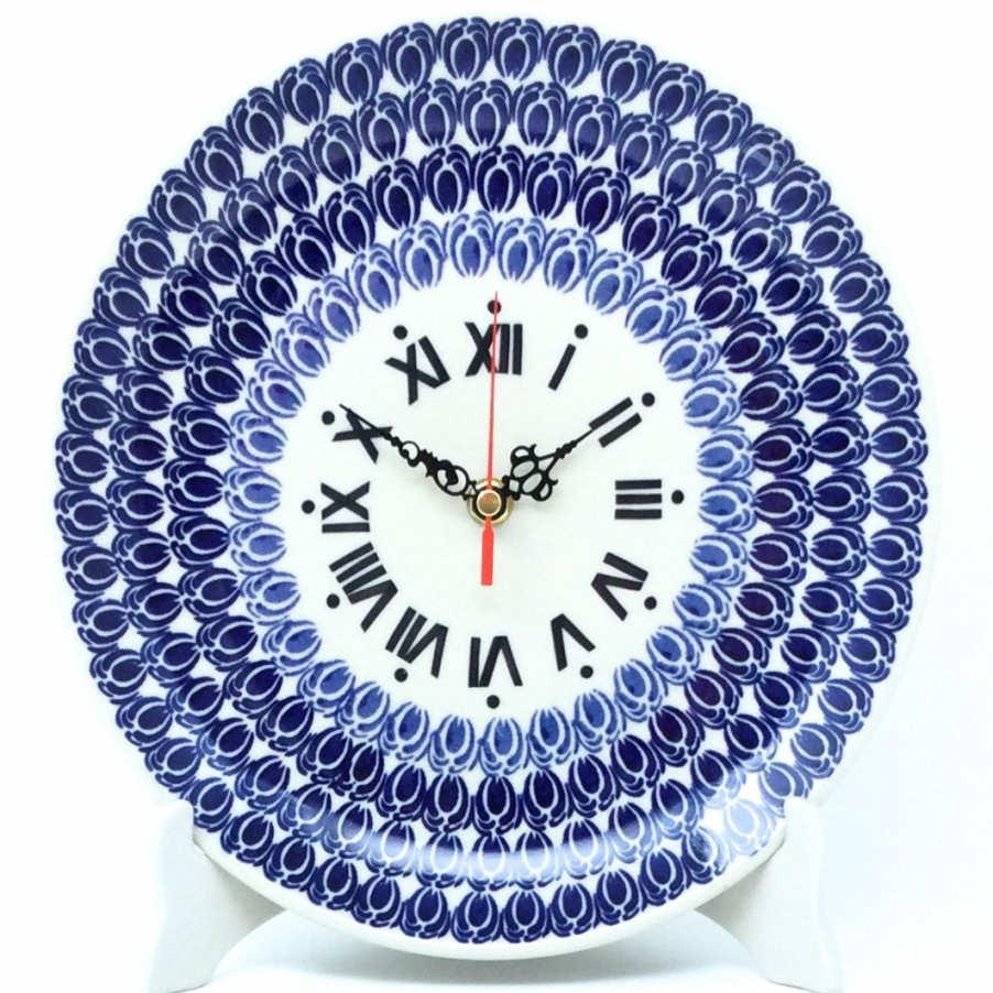 Home Decor * | Janelle Imports Plate Wall Clock In Perennial Bulbs