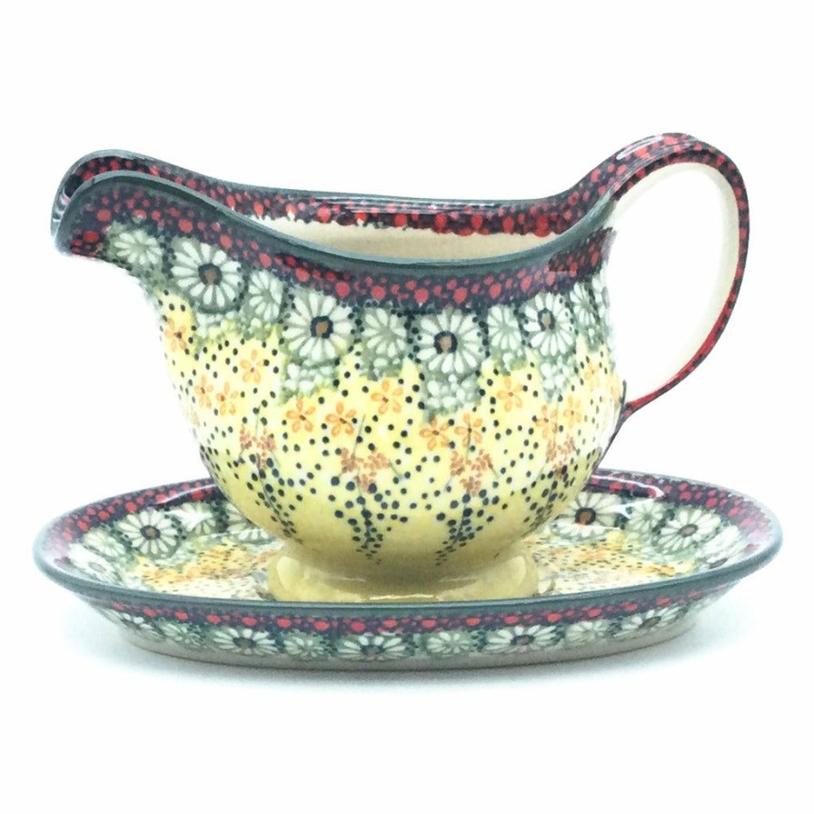 Table Accessories * | Janelle Imports Gravy Boat W/Tray 1 Qt In Cottage Decor