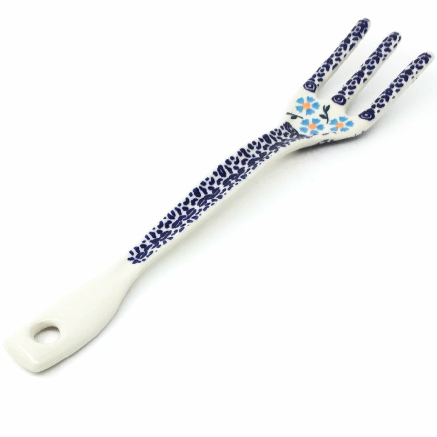 Kitchen Accessories * | Janelle Imports Serving Fork 12 In Blue Daisy