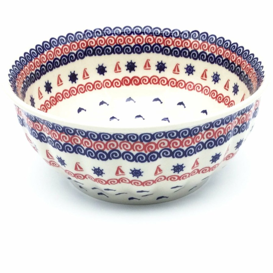 Bowls * | Janelle Imports Scalloped Bowl 64 Oz In Blue Helm