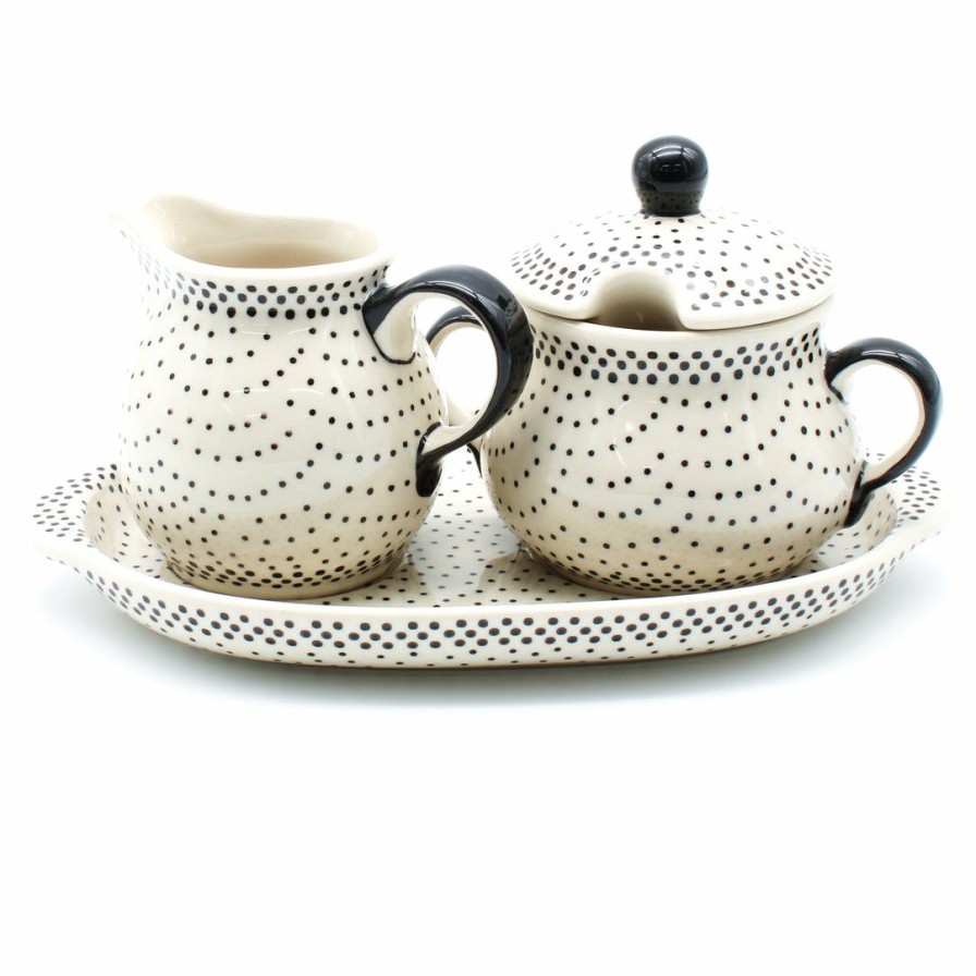 Table Accessories * | Janelle Imports Creamer & Sugar Set W/Tray In Black Elegance