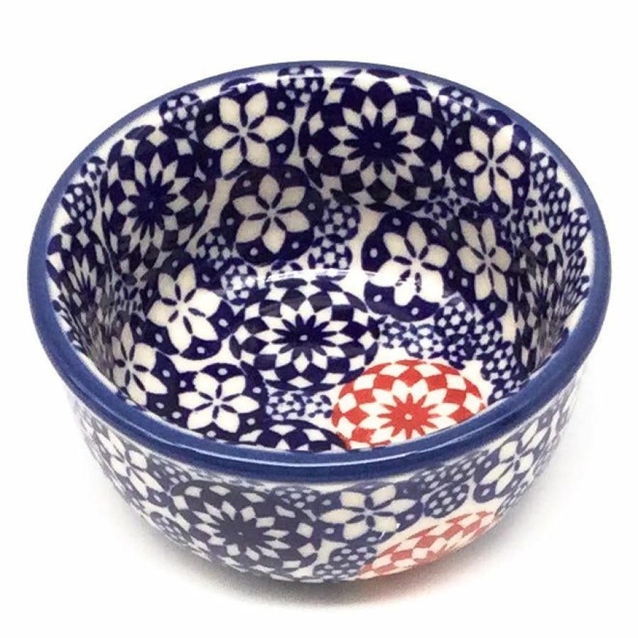 Bowls * | Janelle Imports Tiny Round Bowl 4 Oz In Red Snowflake