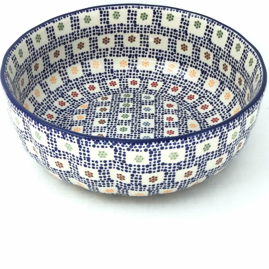 Bowls * | Janelle Imports Family Shallow Bowl In Modern Checkers