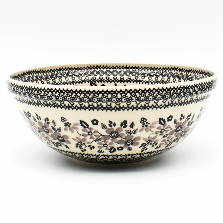 Bowls * | Janelle Imports Round Bowl 64 Oz In Gray & Black