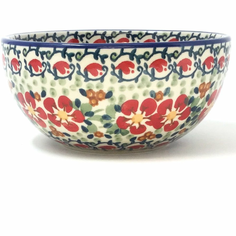 Bowls * | Janelle Imports Soup Bowl 24 Oz In Red Poppies