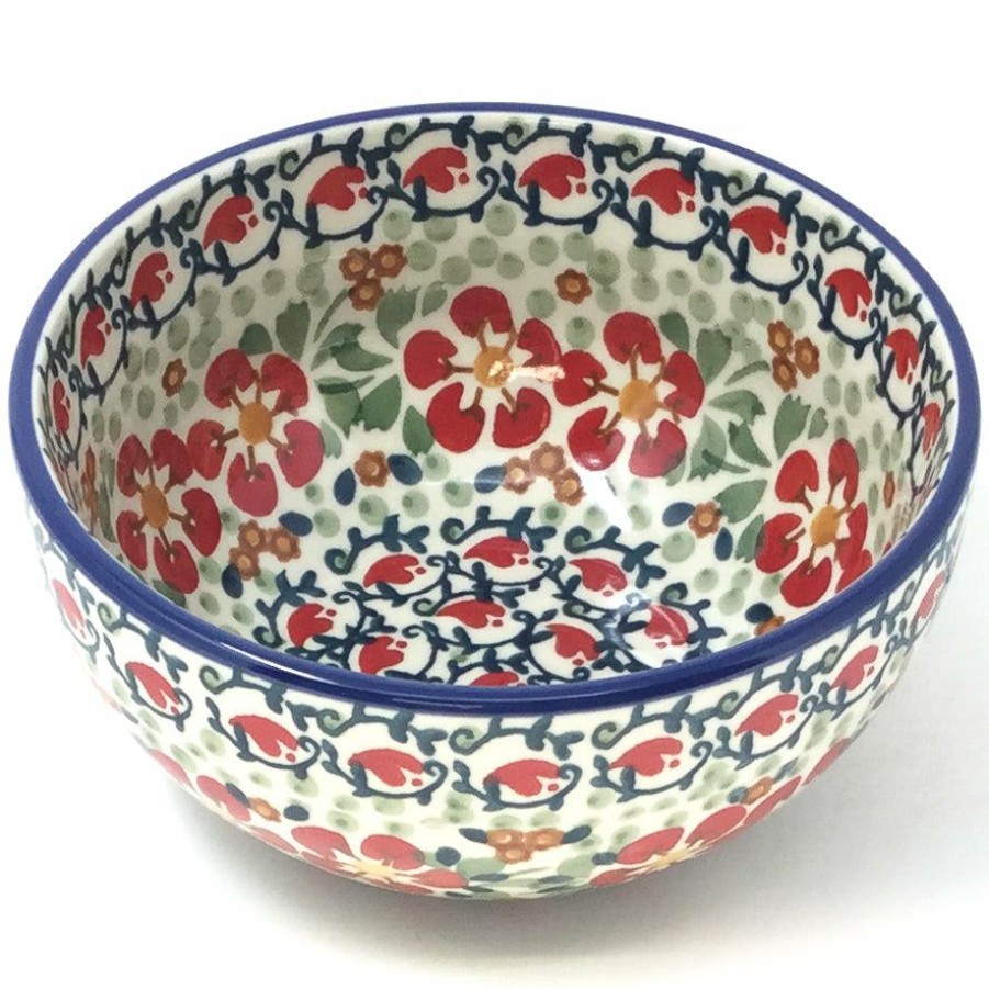 Bowls * | Janelle Imports Soup Bowl 24 Oz In Red Poppies