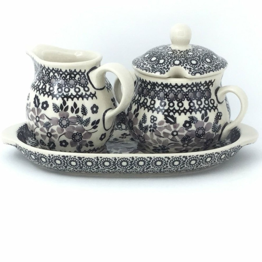 Table Accessories * | Janelle Imports Creamer & Sugar Set W/Tray In Gray & Black