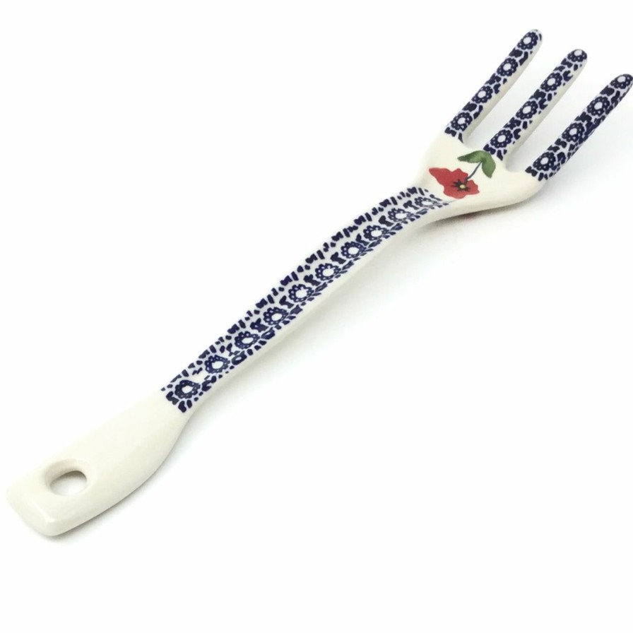 Kitchen Accessories * | Janelle Imports Serving Fork 12 In Red Daisy