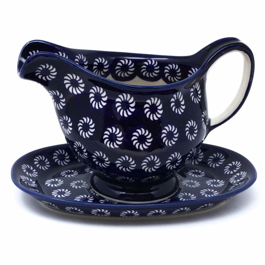 Table Accessories * | Janelle Imports Gravy Boat W/Tray 1 Qt In Pinwheel