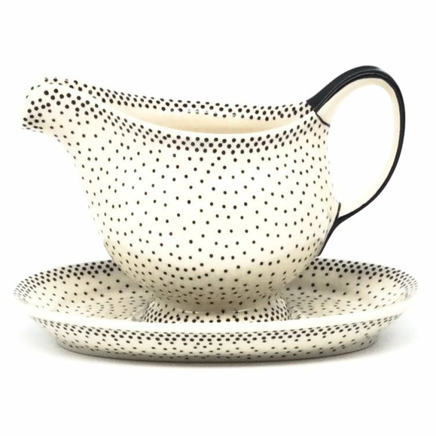 Table Accessories * | Janelle Imports Gravy Boat W/Tray 1 Qt In Black Elegance