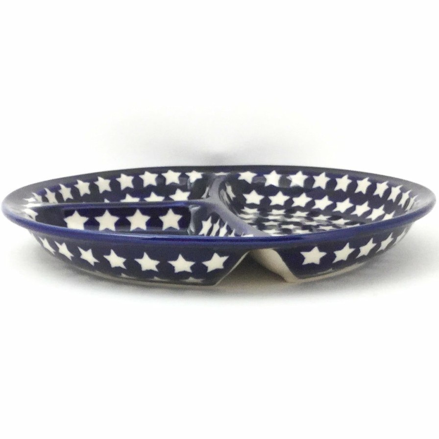 Plates * | Janelle Imports Divided Plate In White Polka-Dot