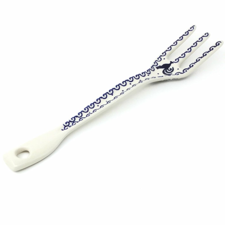 Kitchen Accessories * | Janelle Imports Serving Fork 12 In Blue Roosters