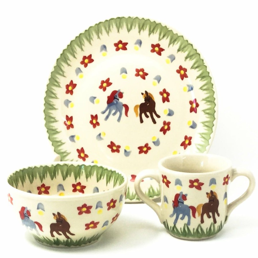 Bowls * | Janelle Imports Child Dinner Set In Ponies