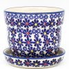 Home Decor * | Janelle Imports Sm Flower Pot W/Plate In Flowers On White