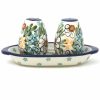 Table Accessories * | Janelle Imports Salt & Pepper Set W/Tray In Spectacular Daisy