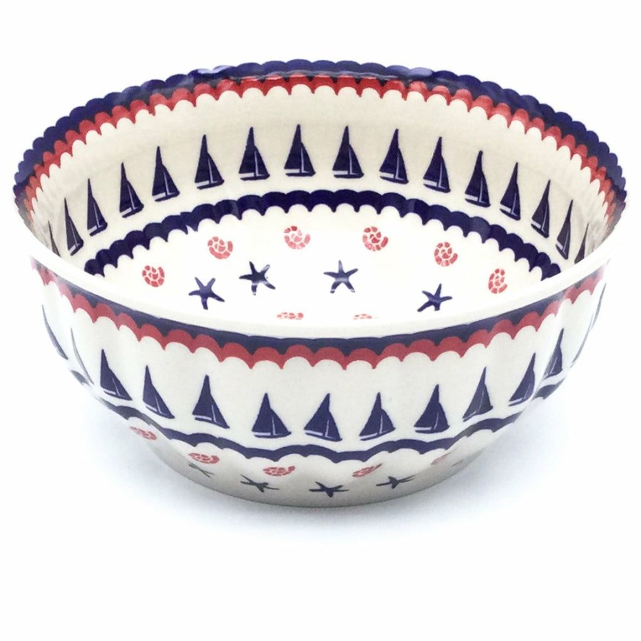 Bowls * | Janelle Imports Scalloped Bowl 64 Oz In Blue Sail