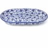 Platters, Servers, And Trays * | Janelle Imports Md Oval Platter In Blue Butterfly