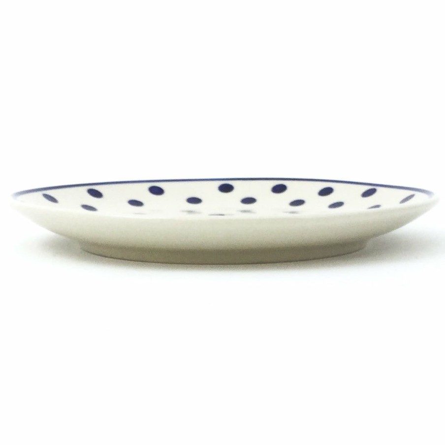 Plates * | Janelle Imports Luncheon Plate In Blue Polka-Dot