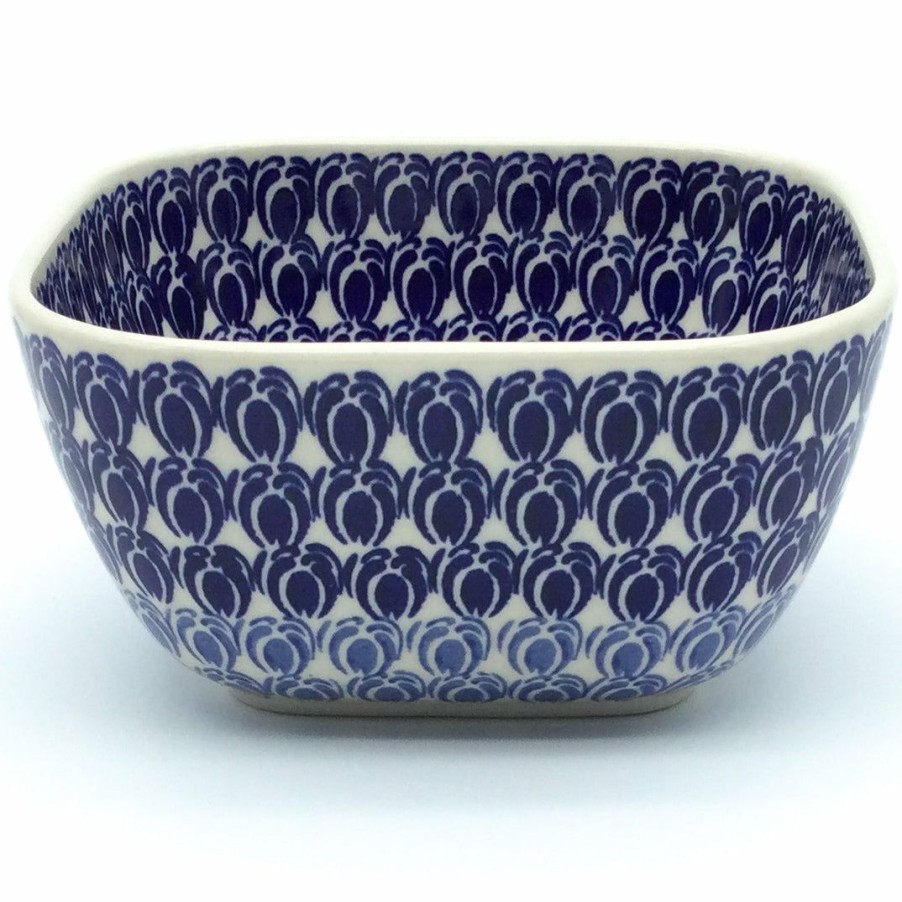 Bowls * | Janelle Imports Deep Square Bowl 32 Oz In Perennial Bulbs