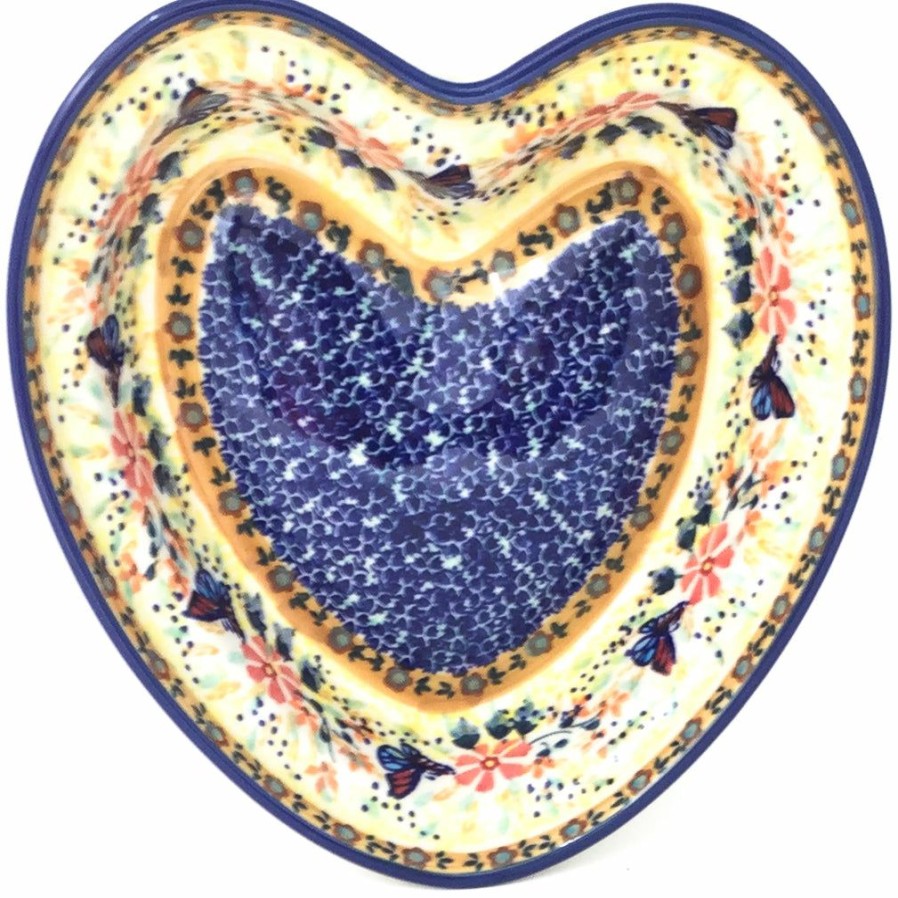 Home Decor * | Janelle Imports Lg Hanging Heart Dish In Butterfly Meadow