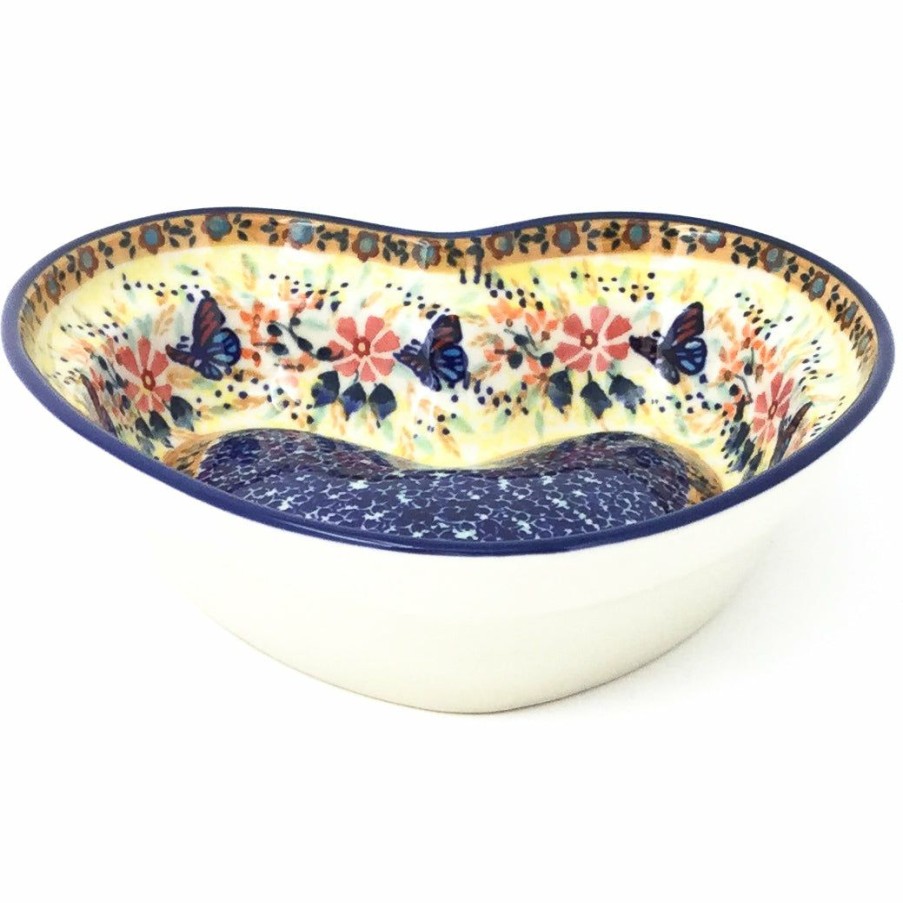 Home Decor * | Janelle Imports Lg Hanging Heart Dish In Butterfly Meadow