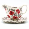 Table Accessories * | Janelle Imports Gravy Boat W/Tray 1 Qt In Red & Gray