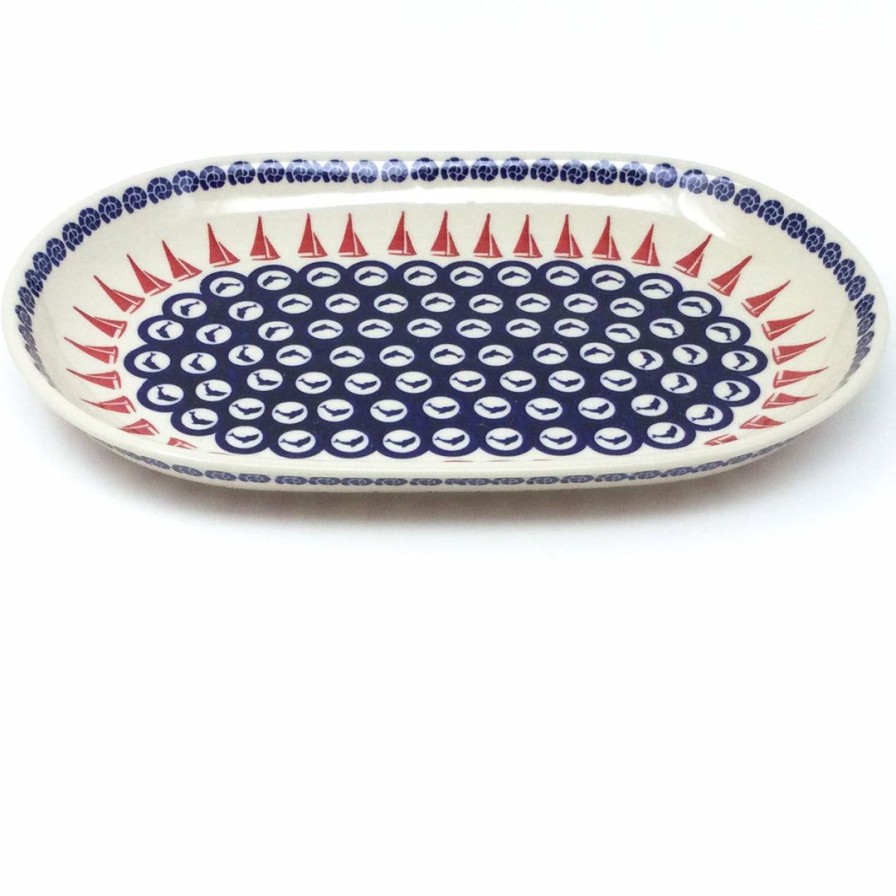 Platters, Servers, And Trays * | Janelle Imports Md Oval Platter In Red Sail