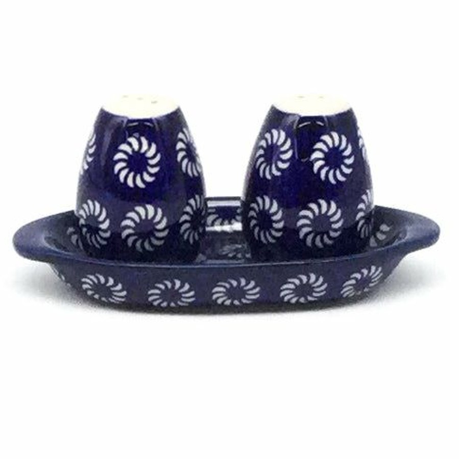 Table Accessories * | Janelle Imports Salt & Pepper Set W/Tray In Pinwheel