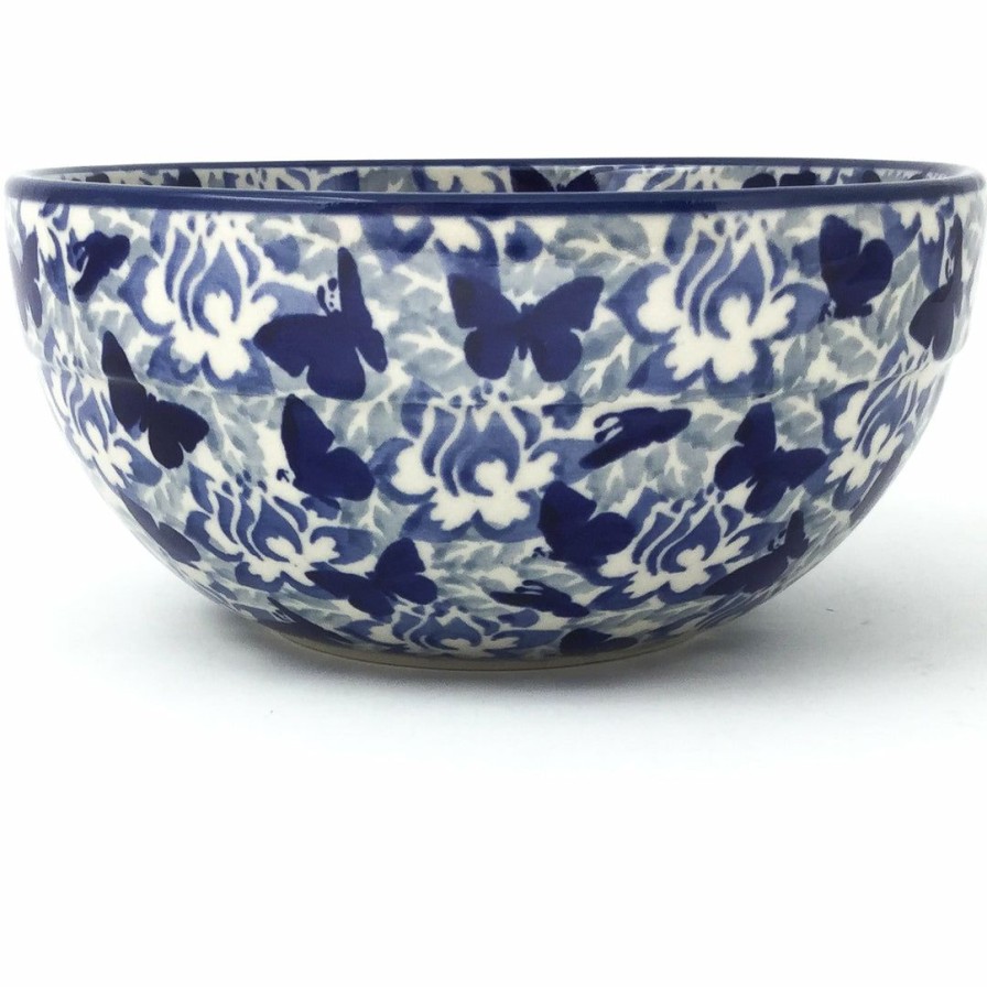 Bowls * | Janelle Imports Soup Bowl 24 Oz In Blue Butterfly