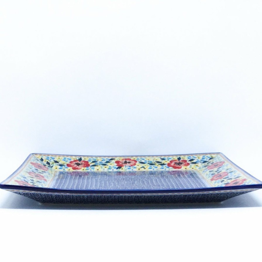 Platters, Servers, And Trays * | Janelle Imports Square Platter In Sophie'S Garden