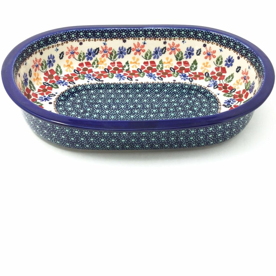 Bakeware * | Janelle Imports Lg Oval Baker In Wild Flowers