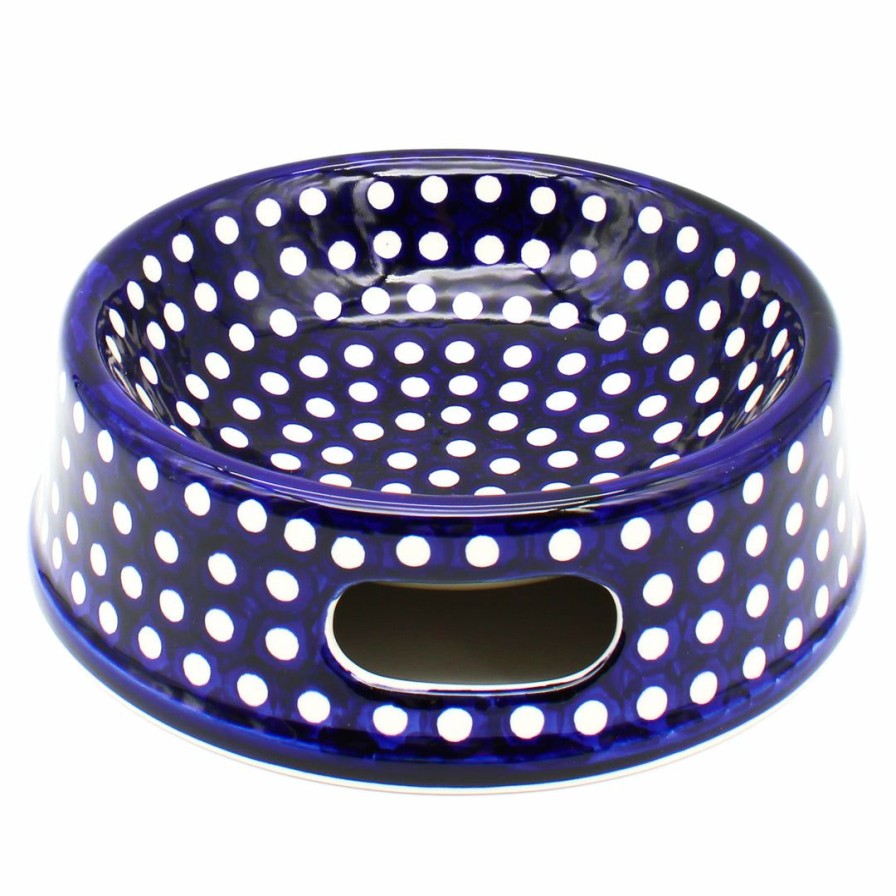 Bowls * | Janelle Imports Lg Dog Bowl In White Polka-Dot