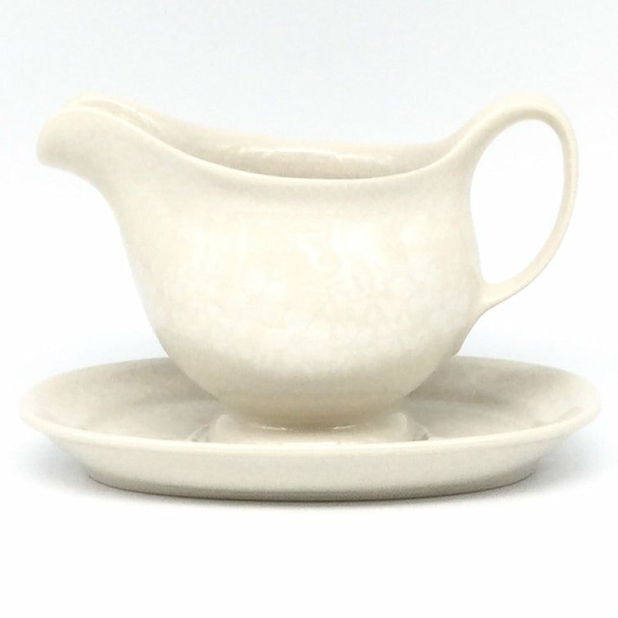 Table Accessories * | Janelle Imports Gravy Boat W/Tray 1 Qt In White On White