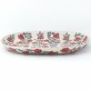 Platters, Servers, And Trays * | Janelle Imports Lg Oval Platter In Red & Gray