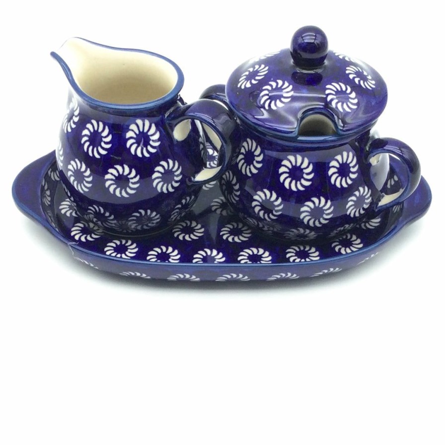 Table Accessories * | Janelle Imports Creamer & Sugar Set W/Tray In Pinwheel