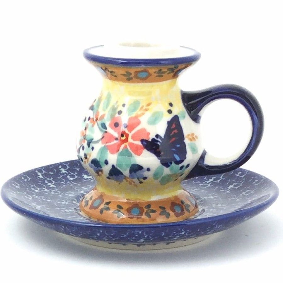 Table Accessories * | Janelle Imports Candle Holder W/Handle In Butterfly Meadow