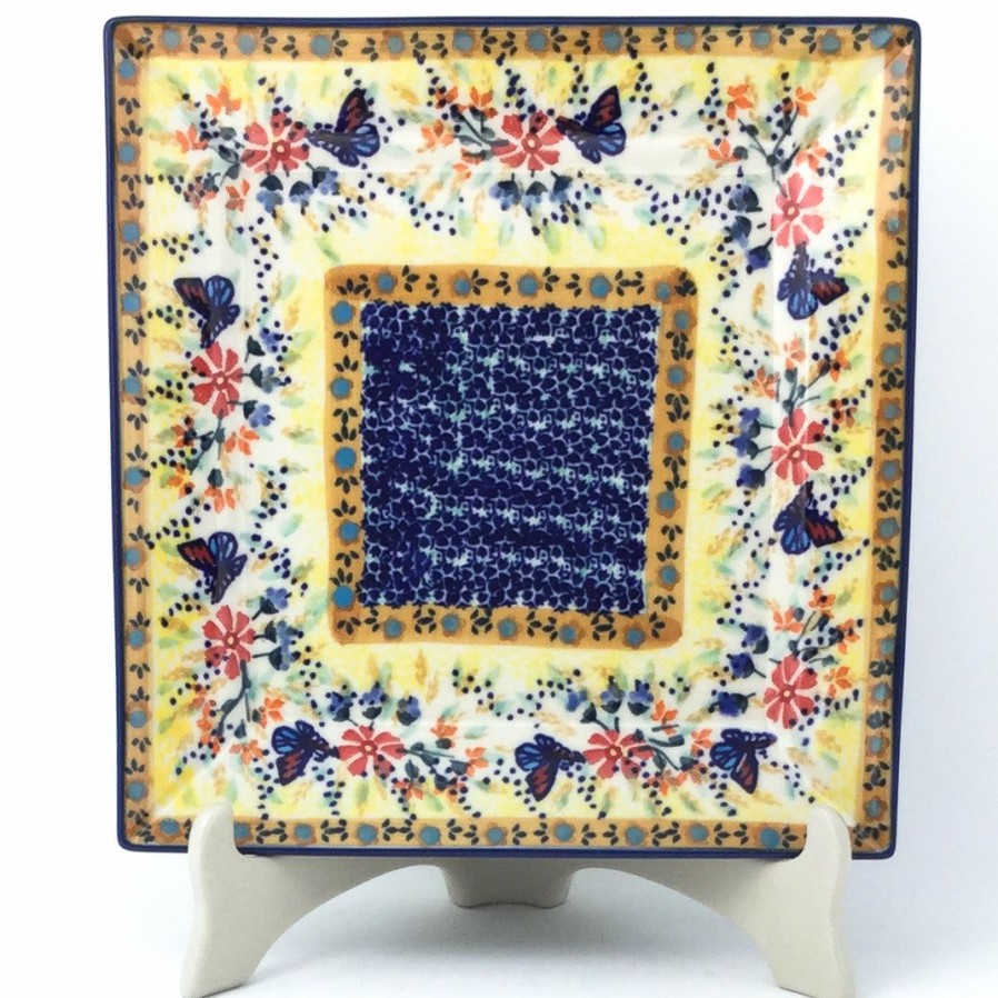 Plates * | Janelle Imports Square Dinner Plate In Butterfly Meadow