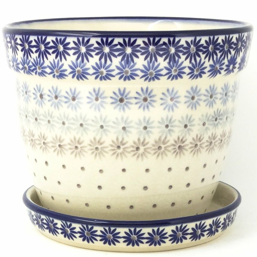 Home Decor * | Janelle Imports Lg Flower Pot W/Plate In All Stars