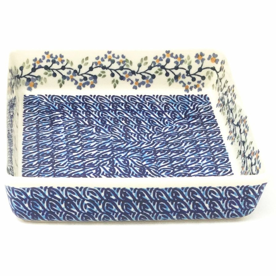 Bakeware * | Janelle Imports Square Baker In Blue Meadow