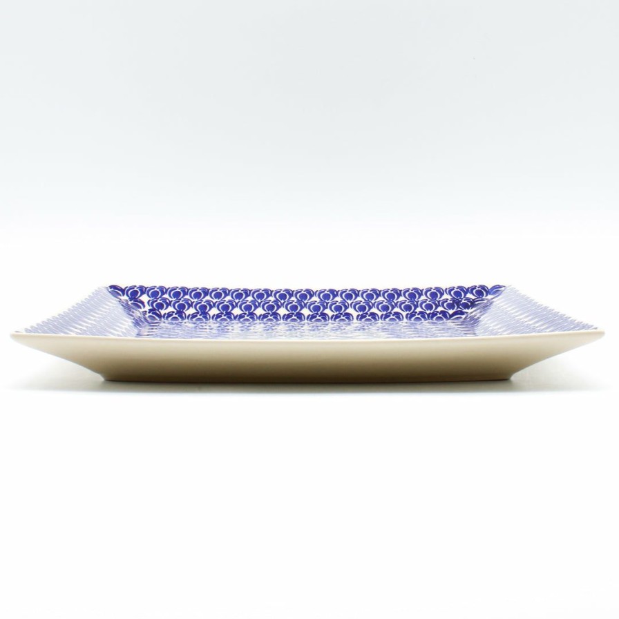 Platters, Servers, And Trays * | Janelle Imports Square Platter In Perennial Bulbs