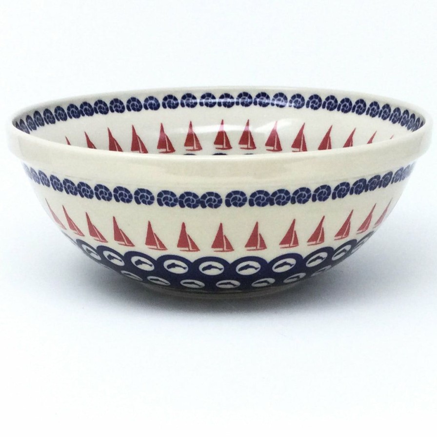 Bowls * | Janelle Imports Round Bowl 64 Oz In Red Sail