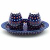 Table Accessories * | Janelle Imports Salt & Pepper Set W/Tray In Multi-Colored Dots