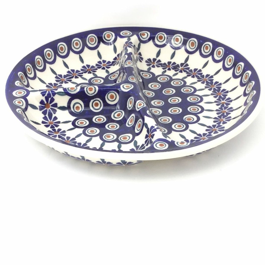 Plates * | Janelle Imports Divided Plate In Peacock