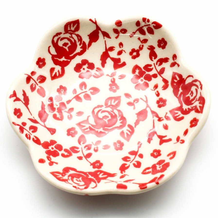 Home Decor * | Janelle Imports Flower Plate In Antique Red