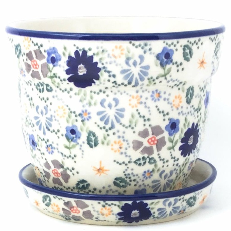 Home Decor * | Janelle Imports Md Flower Pot W/Plate In Morning Breeze