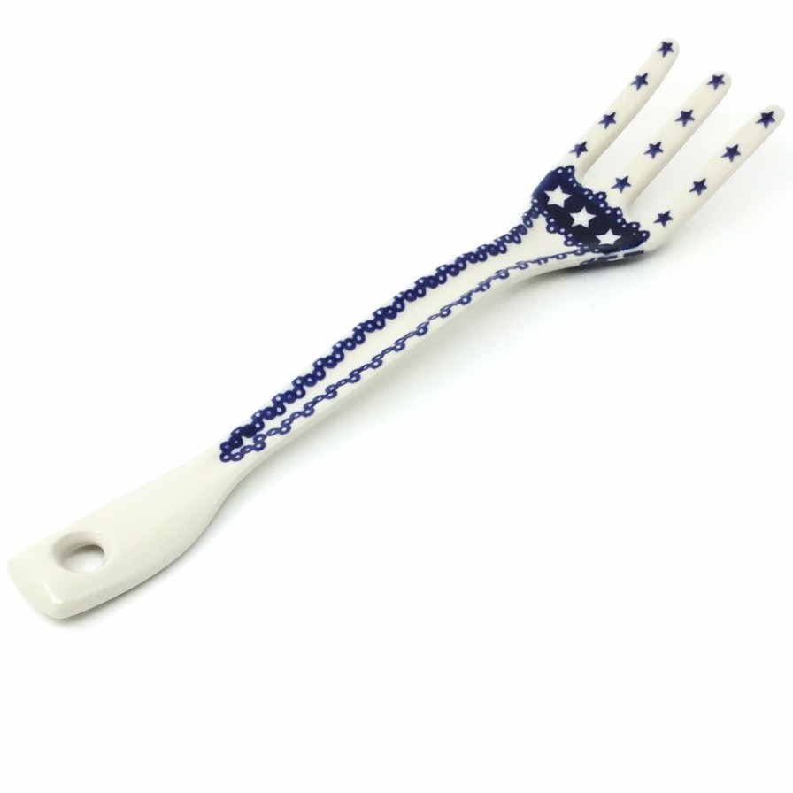 Kitchen Accessories * | Janelle Imports Serving Fork 12 In Blue Stars