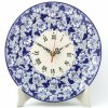 Home Decor * | Janelle Imports Plate Wall Clock In Blue Butterfly