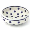 Bowls * | Janelle Imports Shallow Little Bowl 12 Oz In Blue Polka-Dot