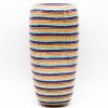 Home Decor * | Janelle Imports Lg Modern Vase In Multi-Colored Flowers