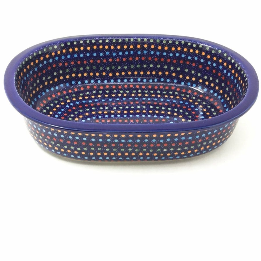 Bakeware * | Janelle Imports Lg Oval Baker In Multi-Colored Dots